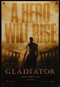 1r0048 GLADIATOR signed DS teaser REPRO 1sh '00s by Russell Crowe, directed by Ridley Scott!
