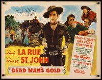 1r0032 DEAD MAN'S GOLD signed 1/2sh '48 by cowboy Lash La Rue, who's pointing two guns!