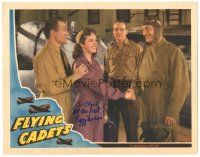 1r0145 FLYING CADETS signed LC '41 by Peggy Moran, who's shaking hands with pilot Edmund Lowe!