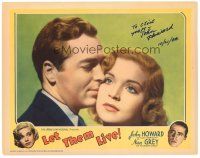 1r0169 LET THEM LIVE signed LC '37 by John Howard, who's in romantic c/u with pretty Nan Grey!
