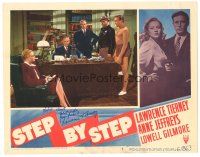 1r0193 STEP BY STEP signed LC #2 '46 by Lawrence Tierney who's barely dressed w/ Anne Jeffries & men