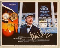 1r0207 TIME AFTER TIME signed LC #8 '79 by Malcolm McDowell, who's close up wearing glasses!