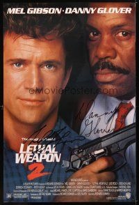 1r0019 LETHAL WEAPON 2 signed 1sh '89 by BOTH Mel Gibson AND Danny Glover, #76 of 100!