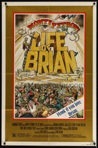 1r0117 LIFE OF BRIAN signed style B 1sh '79 by artist William Stout, Monty Python religious comedy!