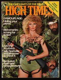 1r0374 TOMMY CHONG signed magazine March 1981 High Times with Cheech Marin & sexy girl with gun!