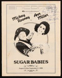 1r0316 ANN MILLER signed playbill '84 when she was in Sugar Babies with Mickey Rooney!
