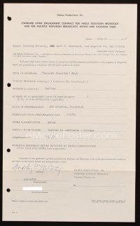 1r0074 DOROTHY MCCARTY signed contract '65 the Burlesque in Harlem actress, on TV's General Hospital