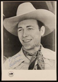 1r0232 EDDIE DEAN signed 7.5x11 REPRO '70s smiling portrait of the singing cowboy star!