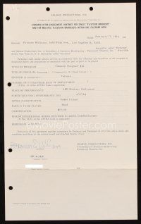 1r0079 FRANCES E. WILLIAMS signed contract '64 the Lying Lips actress, on TV's General Hospital!