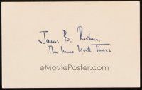 1r0416 JAMES RESTON signed 4x6 index card '80s can be framed & displayed with a repro still!