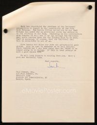 1r0101 JOHN GAVIN signed letter '63 wanting to give up his Mercedes & to do Alfred Hitchcock TV show