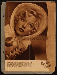 1r0384 MARION DAVIES signed magazine page '36 image & text about her starring in Hearts Divided!