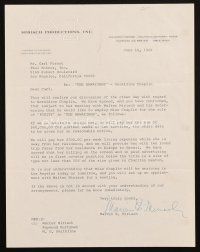 1r0104 MARVIN MIRISCH signed letter '69 negotiating for Geraldine Chaplin in The Hawaiians!