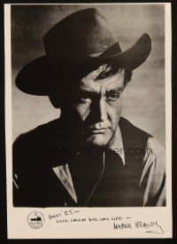 1r0234 MYRON HEALEY signed 7.75x11 REPRO '70s great portrait of the cowboy star!