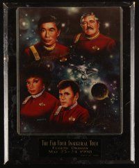 1r0373 STAR TREK signed 10.5x13 limited edition plaque '98 by Doohan, Takei, Koenig, AND Nichols!