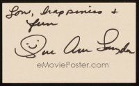 1r0435 SUE ANE LANGDON signed 3x5 index card '90s can be framed & displayed with a repro still!
