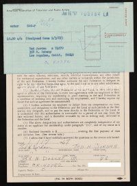 1r0090 TED JORDAN signed contract '67 joining American Federation of Television & Radio Artists!