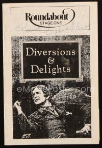 1r0370 VINCENT PRICE signed playbill '78 when he was in Oscar Wilde's Diversions & Delights!