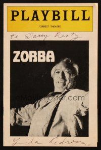 1r0347 LILA KEDROVA signed playbill '70 when she appeared on stage in Zorba in Philadelphia!