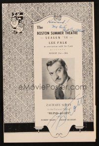 1r0322 BLIND ALLEY signed playbill '50 by Zachary Scott, Robert Allen, Dorothy Young & Robertson!