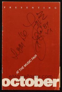 1r0328 DOM DELUISE signed playbill '84 October at the Music Fair, The Happy Together Tour!