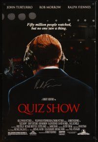 1r0022 QUIZ SHOW signed DS 1sh '94 by Ralph Fiennes, directed by Robert Redford!