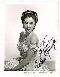 1r0486 BARBARA STANWYCK signed 8x10.25 still '51 portrait in great dress from The Man With a Cloak!