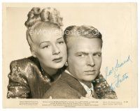 1r0496 BETTY HUTTON signed 8x10 still '47 who's close up with Jund Lund from The Perils of Pauline!