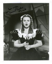 1r0524 DEANNA DURBIN signed 8x10 still '40 close up singing portrait from It's a Date!
