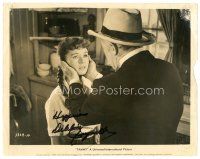 1r0527 DEBBIE REYNOLDS signed 8x10 still '57 worried close up from Tammy and the Bachelor!