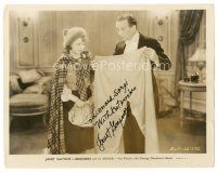 1r0586 JANET GAYNOR signed 8x10 still '31 she's staring at El Brendel's huge pants in Delicious!