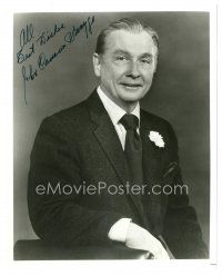 1r1026 JOHN CAMERON SWAYZE signed 8x10 REPRO still '80s head & shoulders portrait wearing suit & tie