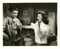 1r0631 LORETTA YOUNG signed deluxe 8x10 still '49 close up with Clark Gable in Key to the City!