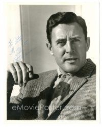 1r0665 PETER HANSEN signed deluxe 8x10 still '50s head & shoulders smoking portrait of the actor!