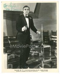 1r0710 SEAN CONNERY signed 8x10 still '72 full-length close up in tuxedo with gun as James Bond 007!