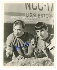 1r1310 WILLIAM SHATNER/LEONARD NIMOY signed 8x10 REPRO still '79 cool close up from Star Trek!