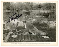 1r0722 TERRY MOORE signed 8x10 still '47 at picnic with lecherous Glenn Ford in Return of October!