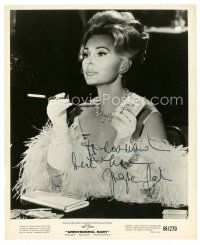1r0734 ZSA ZSA GABOR signed 8x10 still '66 gambling c/u in glamorous outfit from Arrivederci Baby!