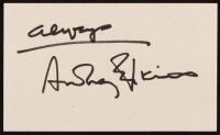 1r0423 ANTHONY PERKINS signed 3x5 index card '70s includes a postcard it can be framed with!