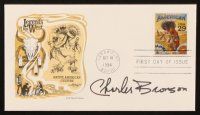 1r0404 CHARLES BRONSON signed 1st day cover envelope '94 Legends of the West,Native American Culture