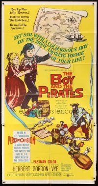 1s512 BOY & THE PIRATES 3sh '60 Charles Herbert, the most amazing adventure a boy ever lived!