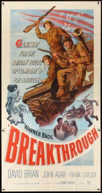 1s516 BREAKTHROUGH 3sh '50 John Agar, World War II battlin' bozos!