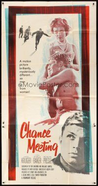 1s530 CHANCE MEETING 3sh '60 Joseph Losey, Micheline Presle comforts Hardy Kruger!