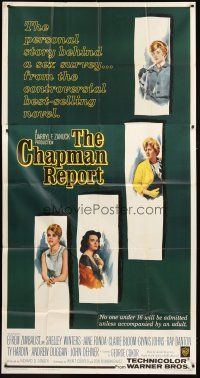 1s531 CHAPMAN REPORT 3sh '62 Jane Fonda, Shelley Winters, from Irving Wallace sex novel!