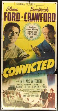 1s543 CONVICTED 3sh '50 Glenn Ford, Broderick Crawford, image of prison break, film noir!