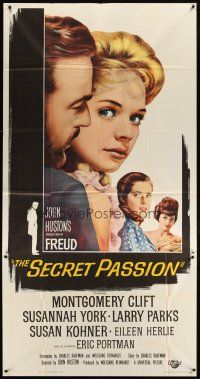 1s580 FREUD 3sh '63 John Huston directed, Montgomery Clift, Susannah York, The Secret Passion!