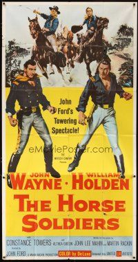 1s598 HORSE SOLDIERS 3sh '59 art of U.S. Cavalrymen John Wayne & William Holden, John Ford