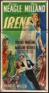 1s608 IRENE 3sh '40 artwork of pretty Anna Neagle & handsome young Ray Milland dancing!