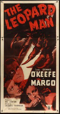 1s630 LEOPARD MAN 3sh R52 Jacques Tourneur, O'Keefe & Margo are victims of a strange killer!