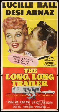 1s634 LONG, LONG TRAILER 3sh '54 newlyweds Lucille Ball & Desi Arnaz go on honeymoon adventure!